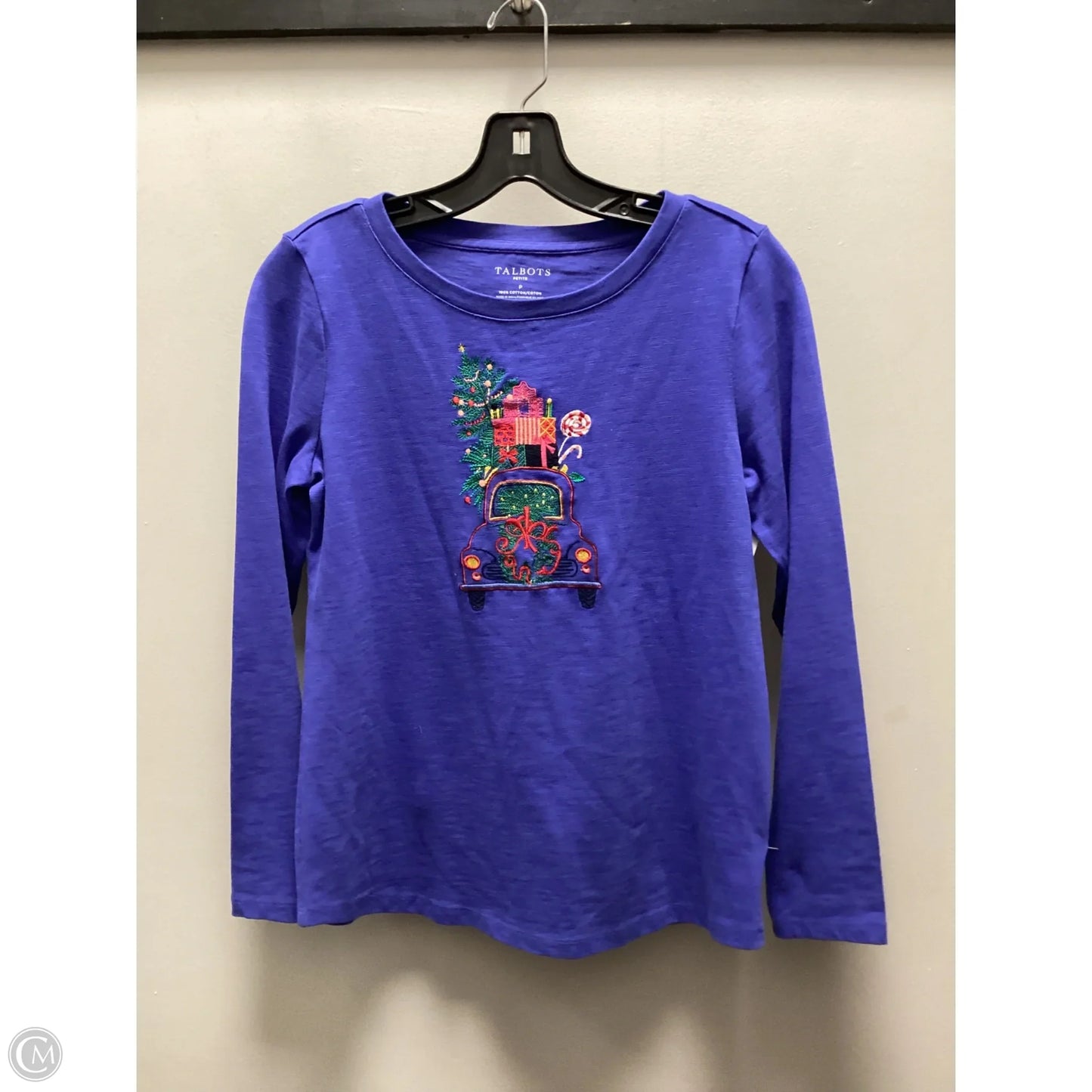 Top Long Sleeve Basic By Talbots In Purple, Size: Sp