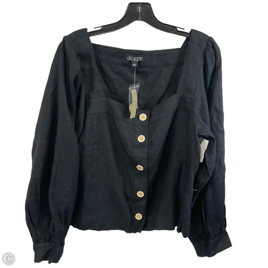 Blouse Long Sleeve By J. Crew In Black, Size: L