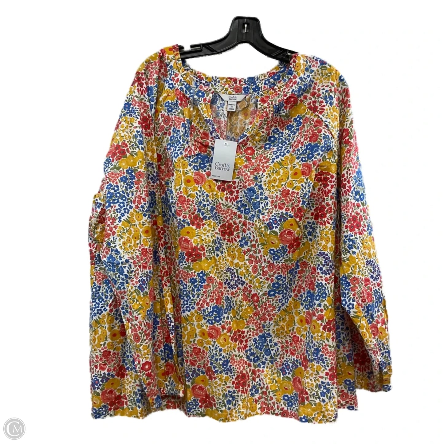 Top Long Sleeve By Croft And Barrow In Orange, Size: 2x