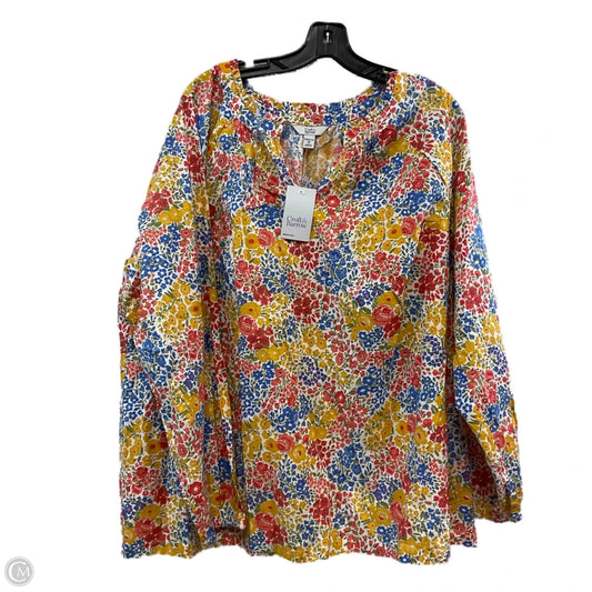 Top Long Sleeve By Croft And Barrow In Orange, Size: 2x