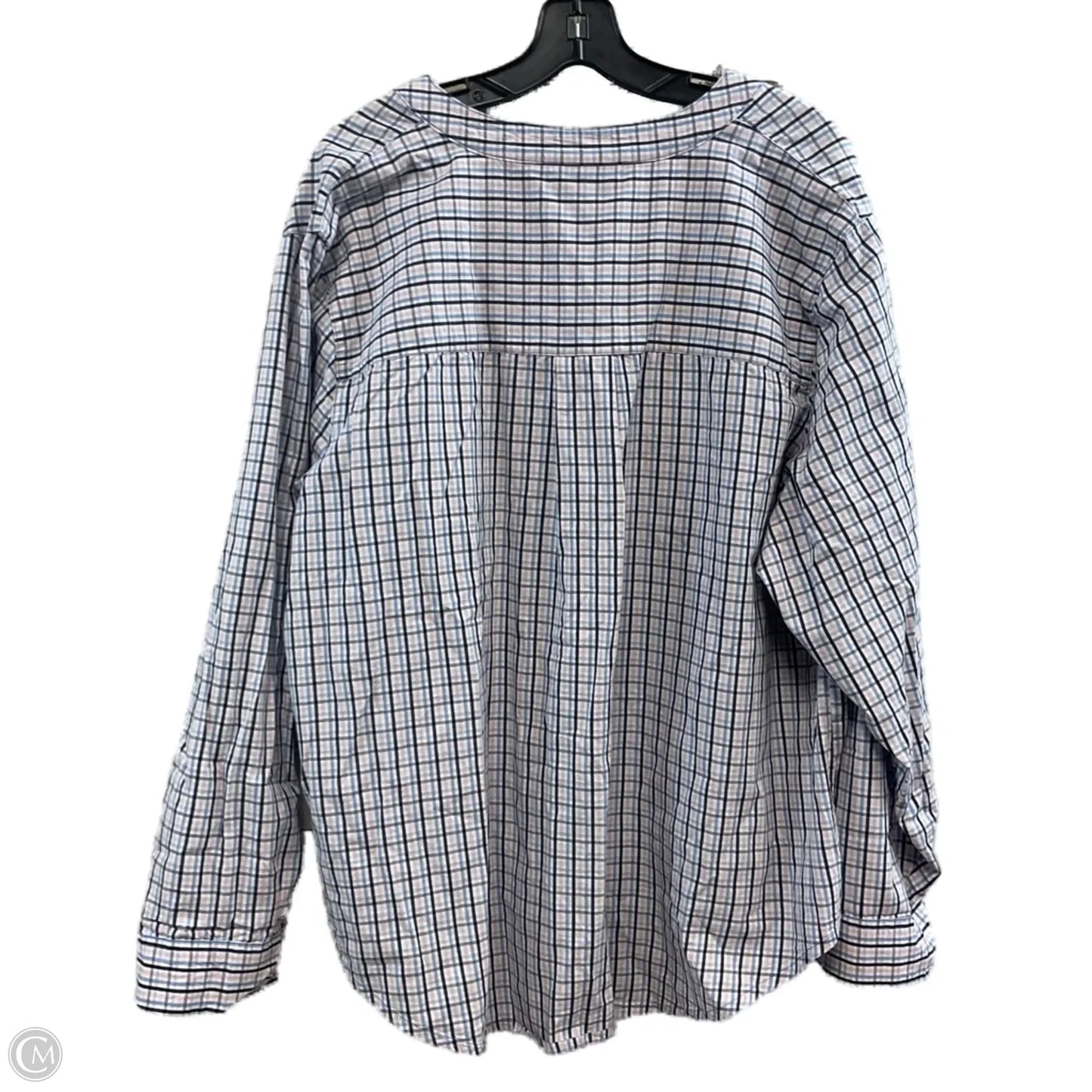 Blouse Long Sleeve By St Johns Bay In Blue & Pink, Size: 2x