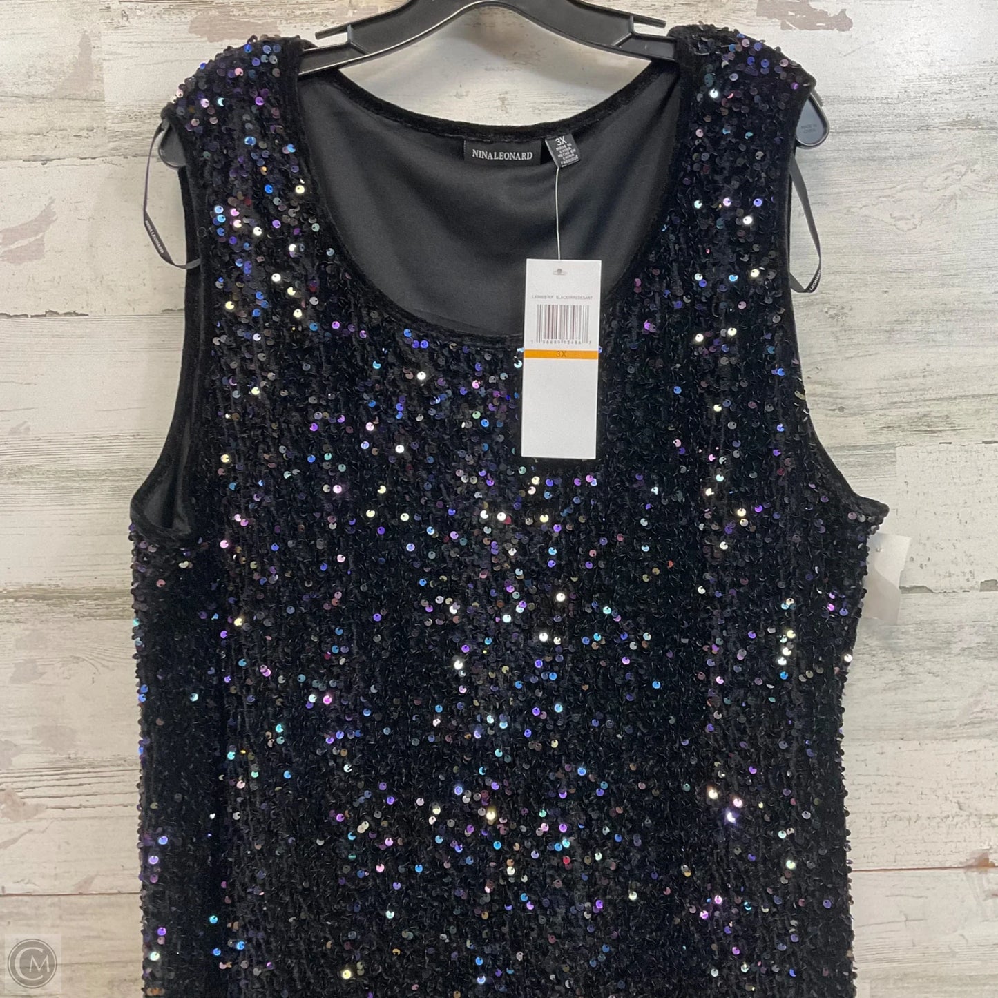 Dress Party Short By Nina Leonard In Black, Size: 3x