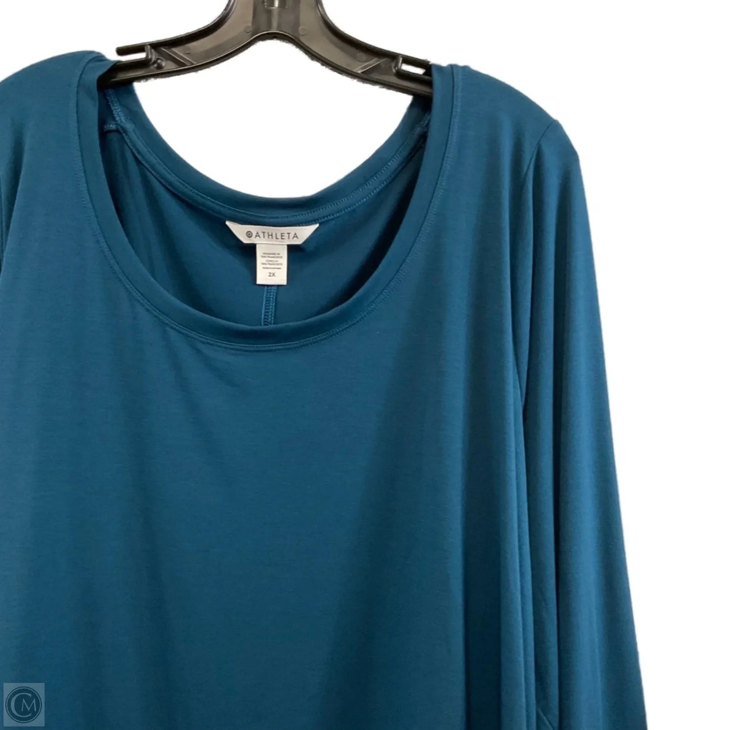 Athletic Top Long Sleeve Crewneck By Athleta In Green, Size: 2x