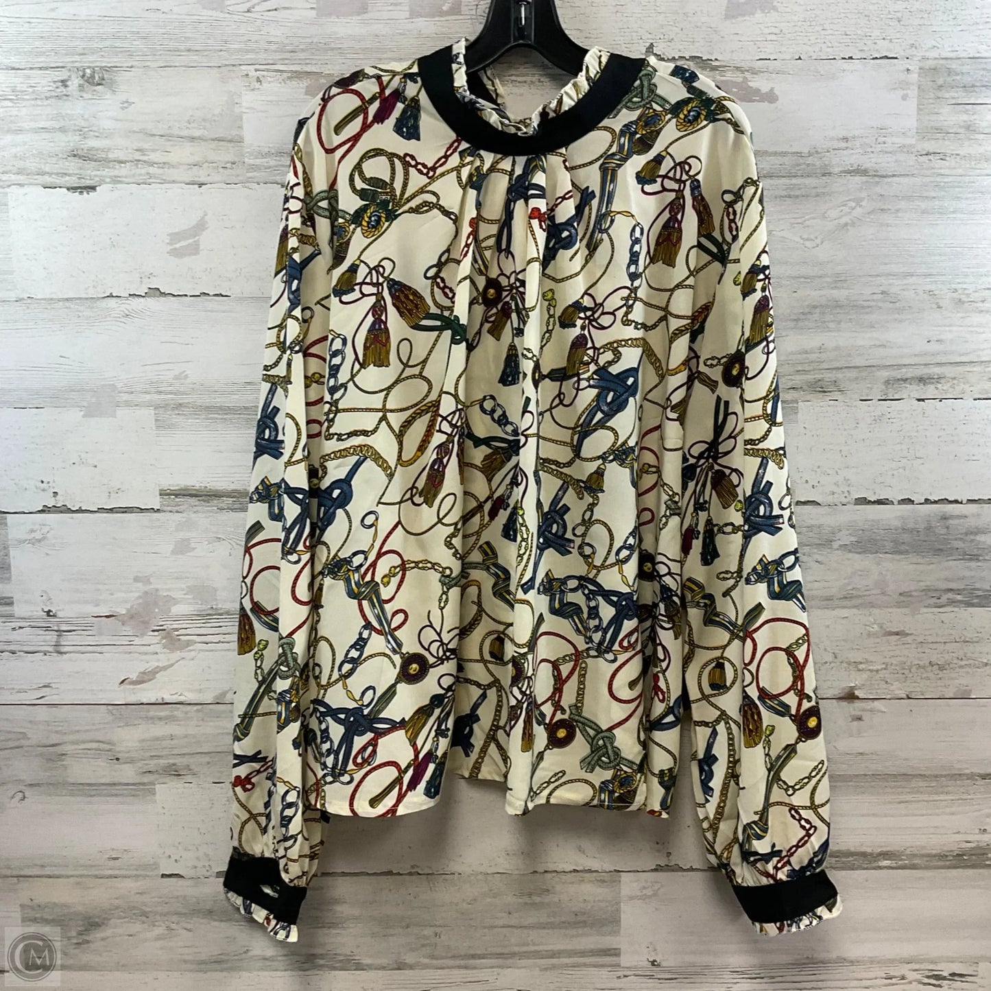 Top Long Sleeve By Clothes Mentor In Cream, Size: 3x