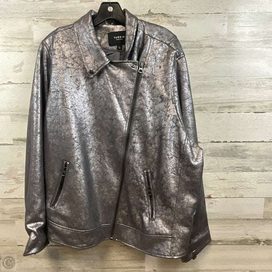 Jacket Moto By Torrid In Grey, Size: 4x