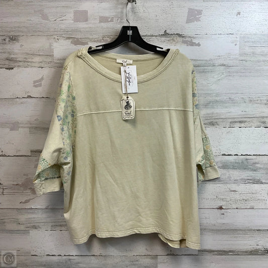Top Short Sleeve By Easel In Cream, Size: S