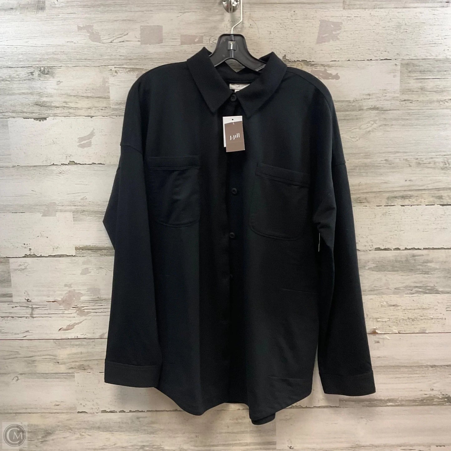 Blouse Long Sleeve By J. Jill In Black, Size: L