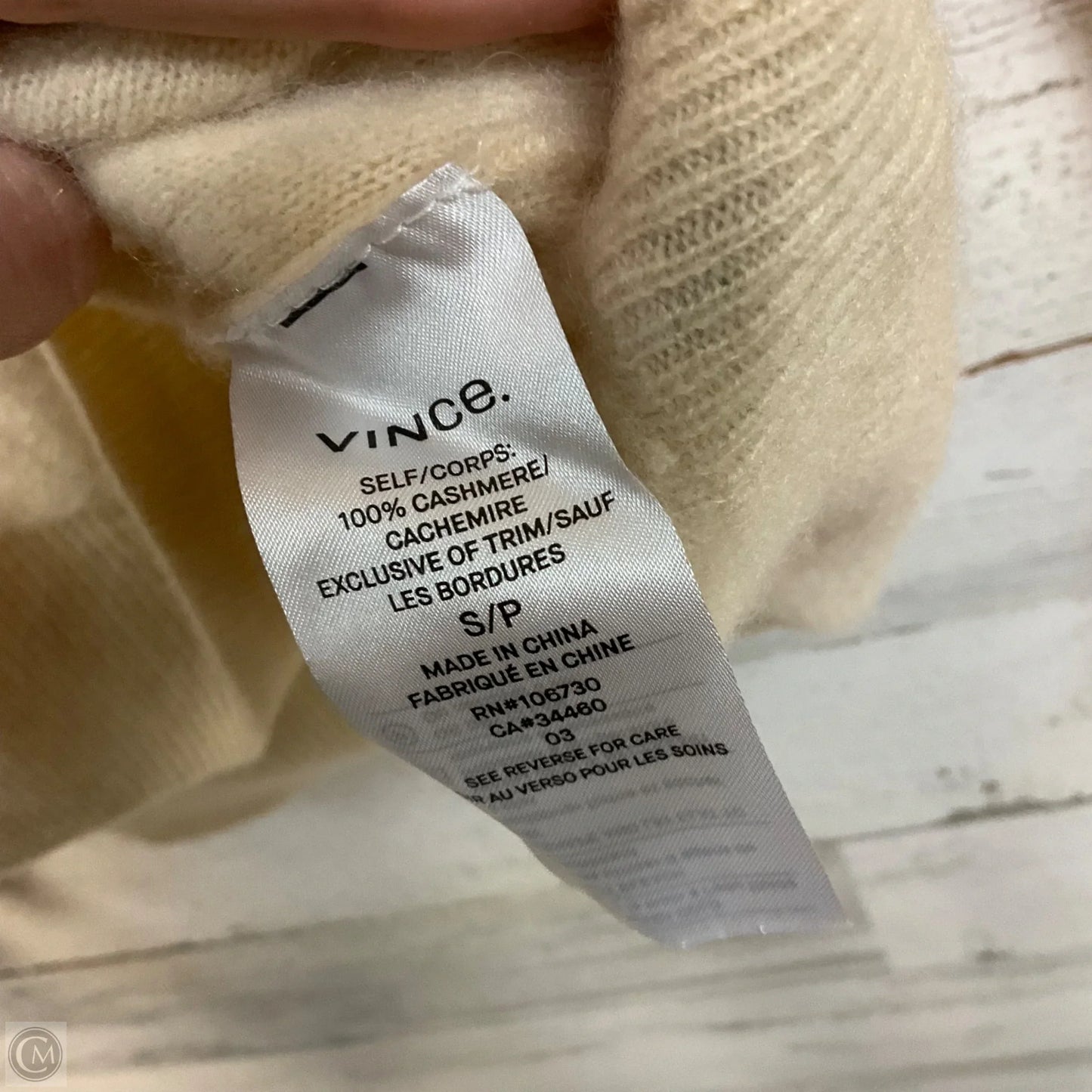 Sweater Cashmere By Vince In Cream, Size: S