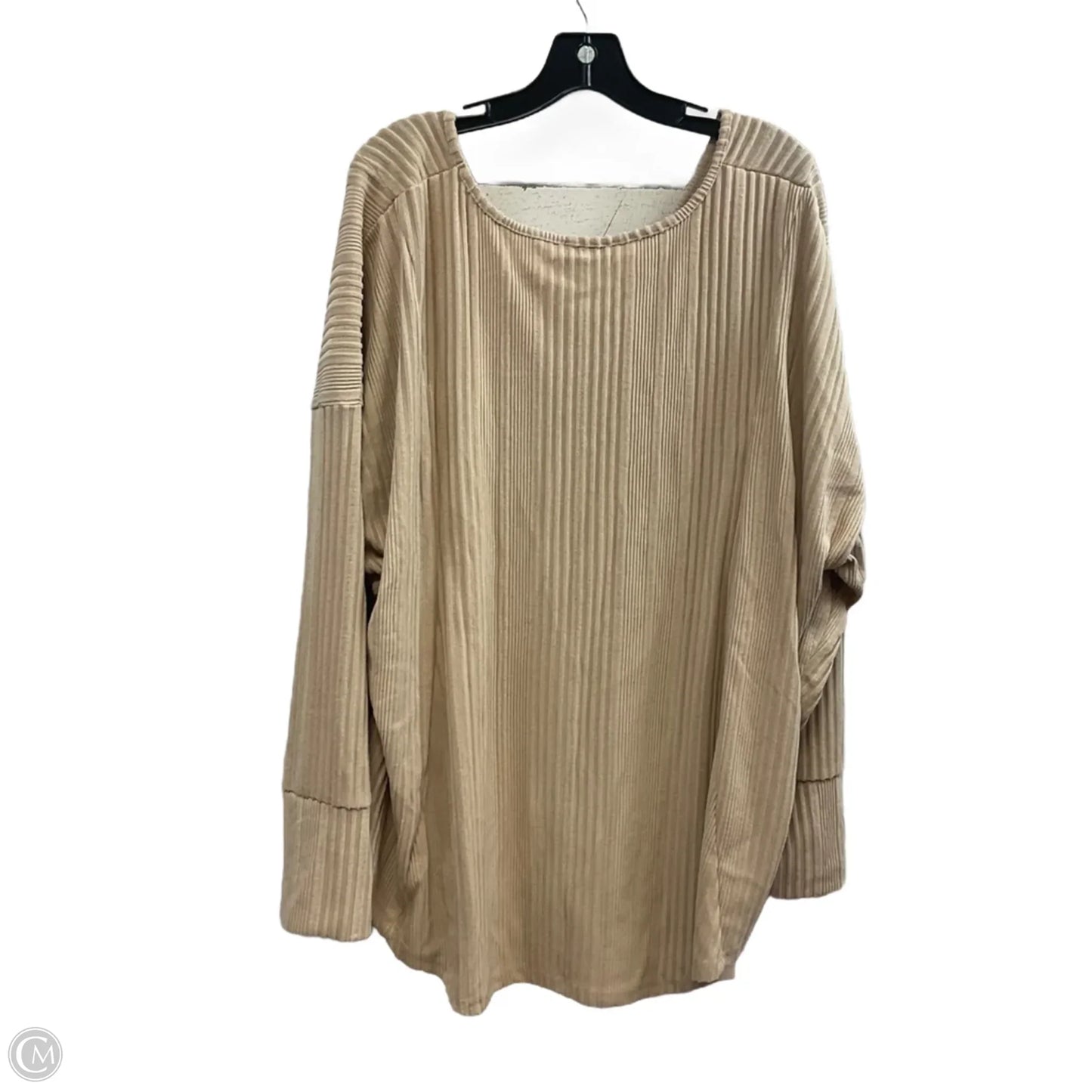 Top Long Sleeve By Lane Bryant In Tan, Size: 3x