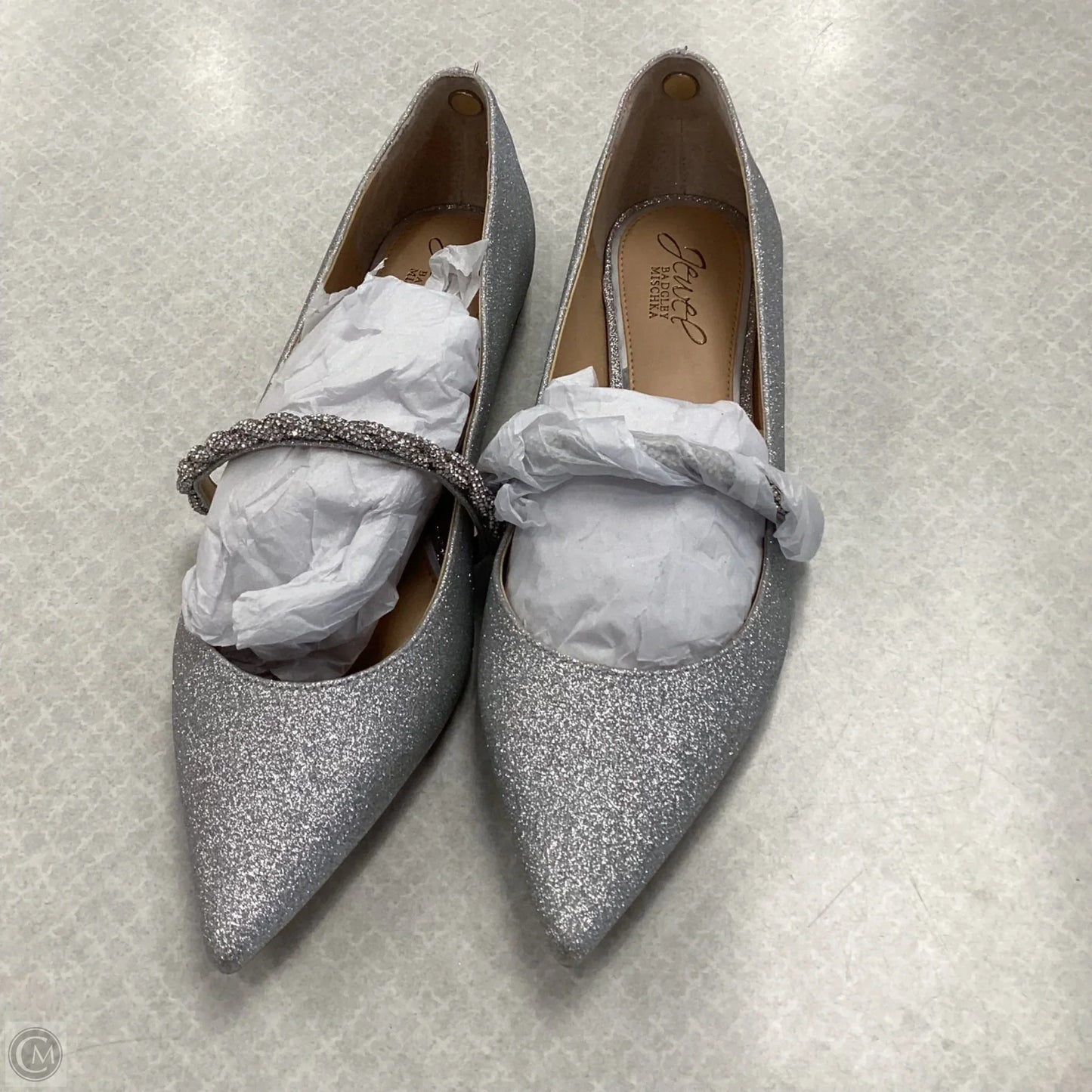 Shoes Flats By Badgley Mischka In Silver, Size: 7.5