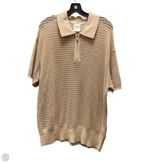 Top Short Sleeve By Varley In Tan, Size: L