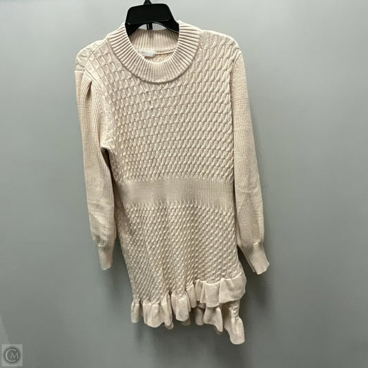 Dress Sweater By Flat White In Cream, Size: 2x
