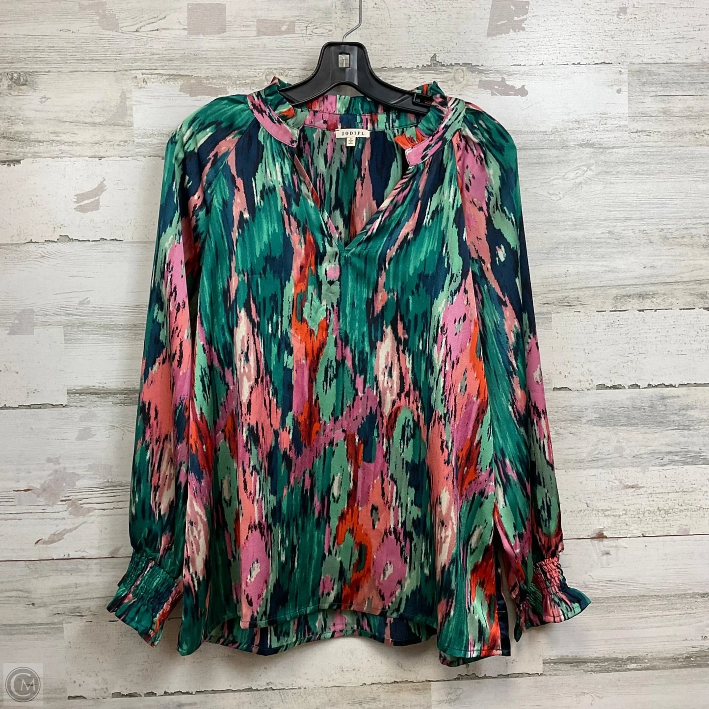 Blouse Long Sleeve By Jodifl In Green, Size: S