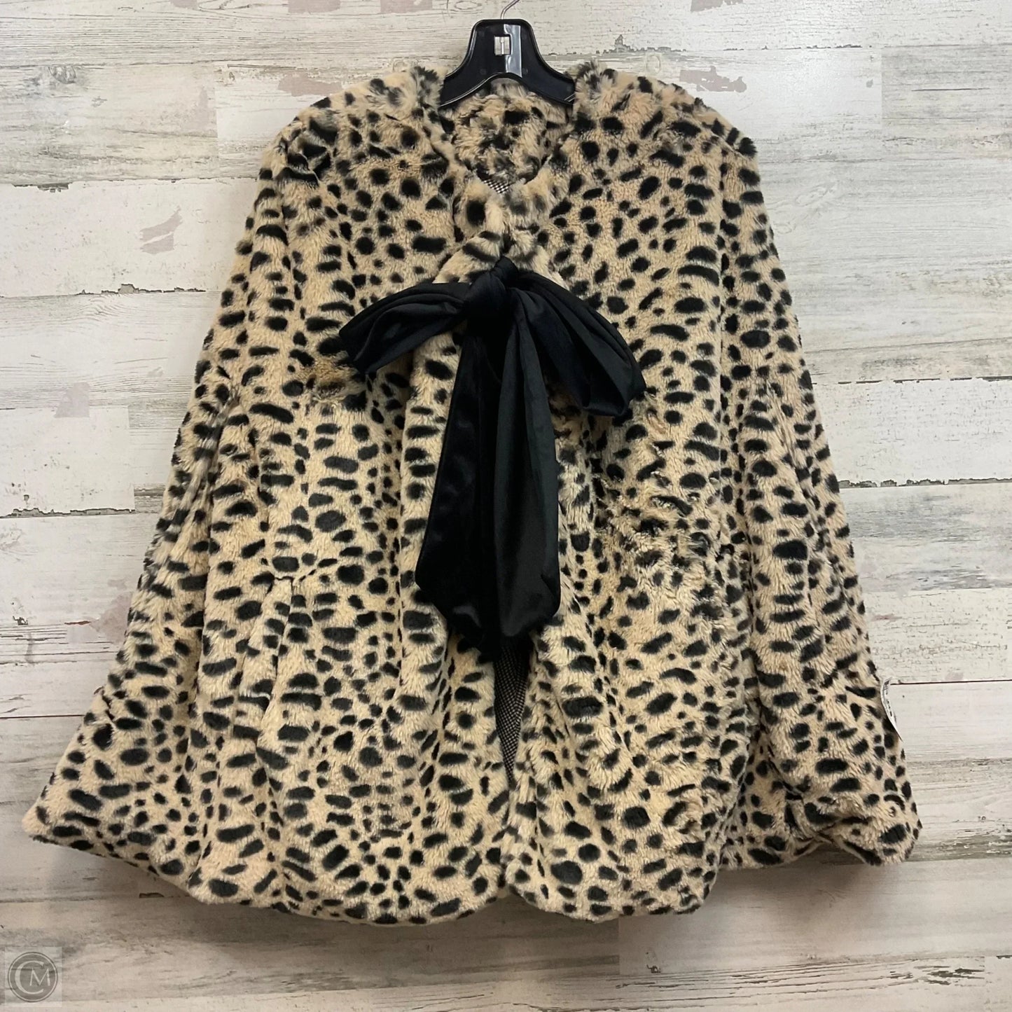 Jacket Faux Fur & Sherpa By Elizabeth Wilson In Animal Print, Size: S