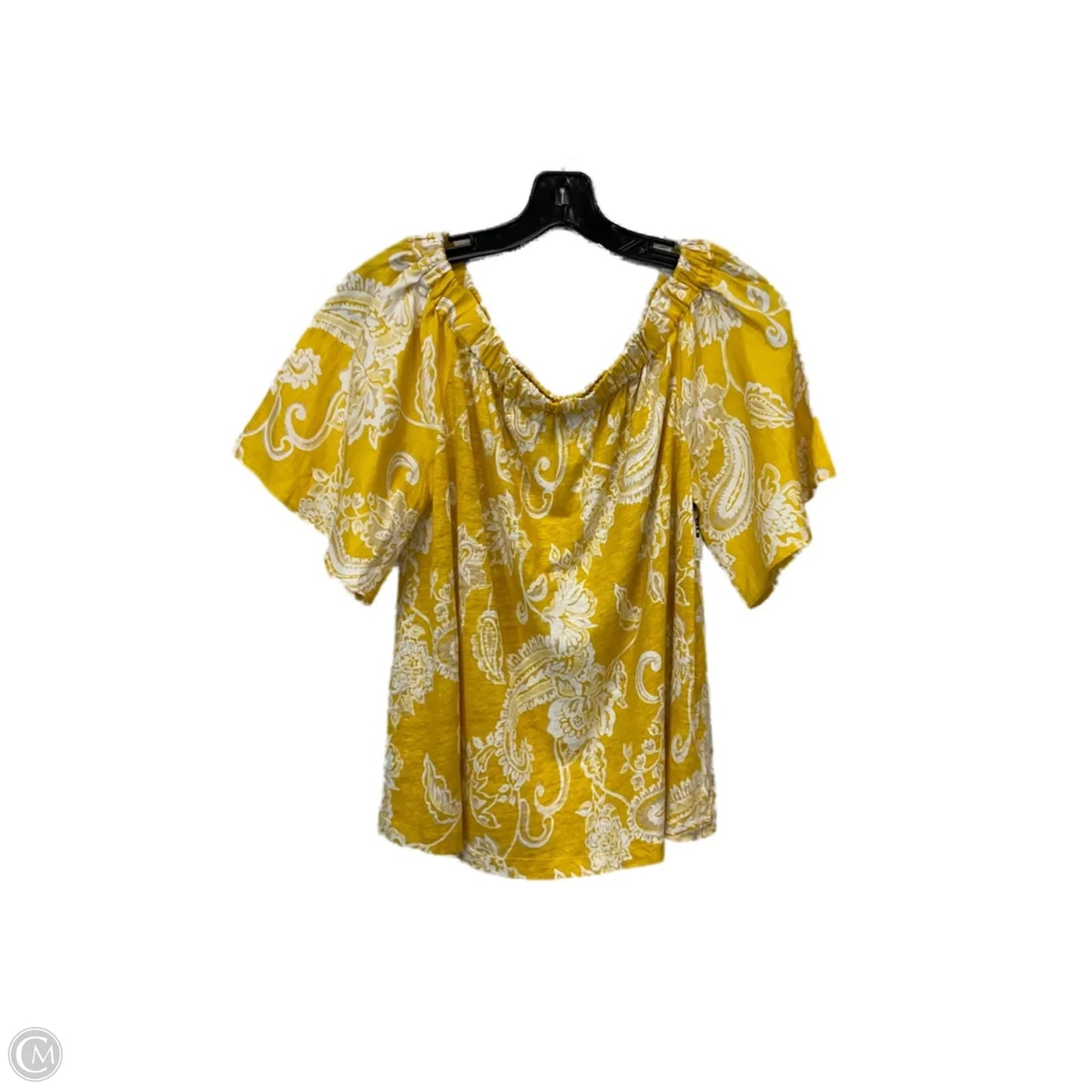 Top Short Sleeve By Chicos In Yellow, Size: S