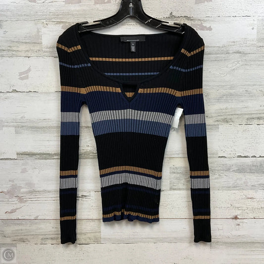 Top Long Sleeve By White House Black Market In Black & Blue, Size: Xs