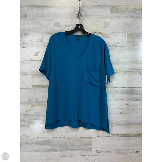 Blouse Short Sleeve By Eileen Fisher In Blue, Size: S
