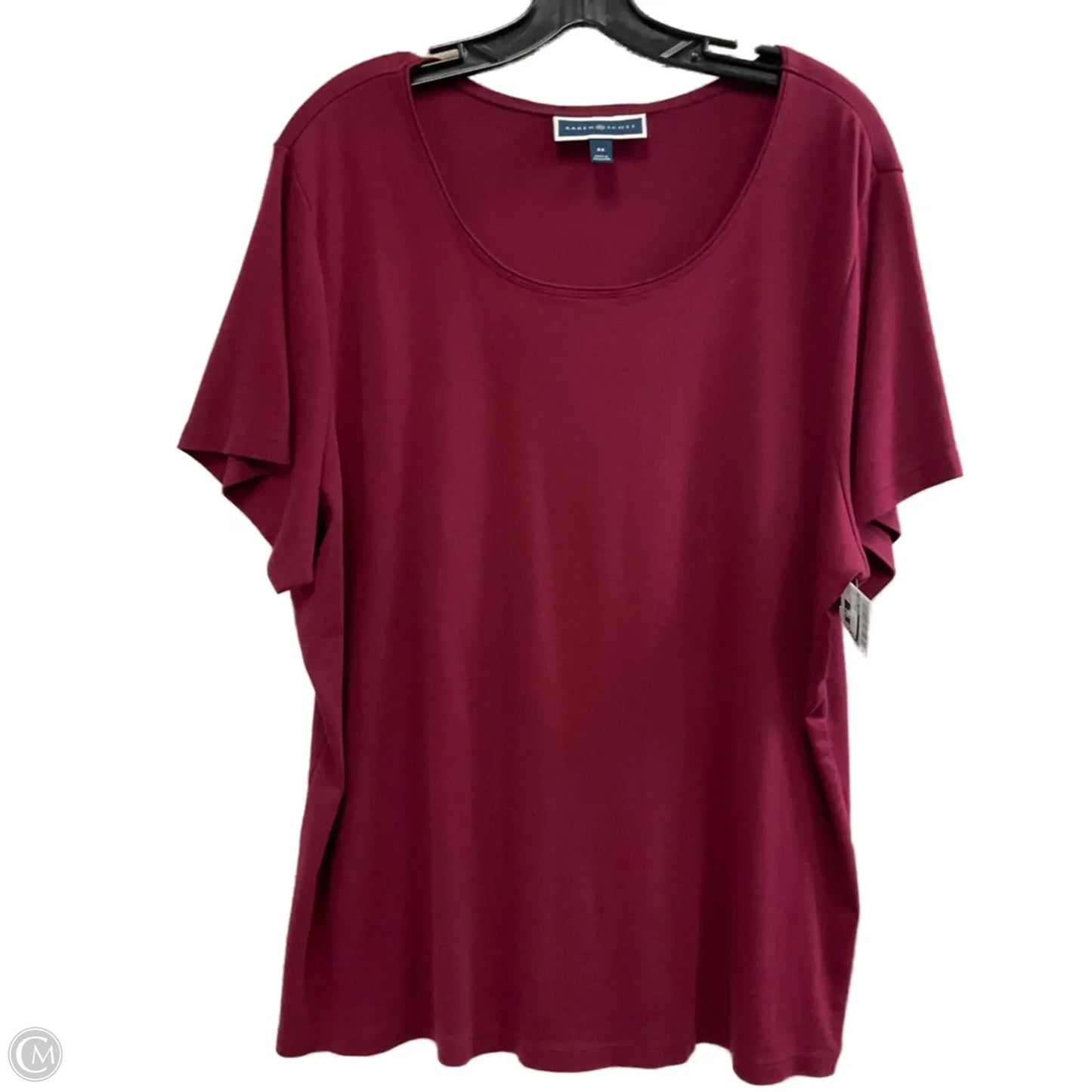 Top Short Sleeve Basic By Karen Scott In Red, Size: 3x