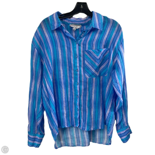 Blouse Long Sleeve By Johnny Was In Blue, Size: M