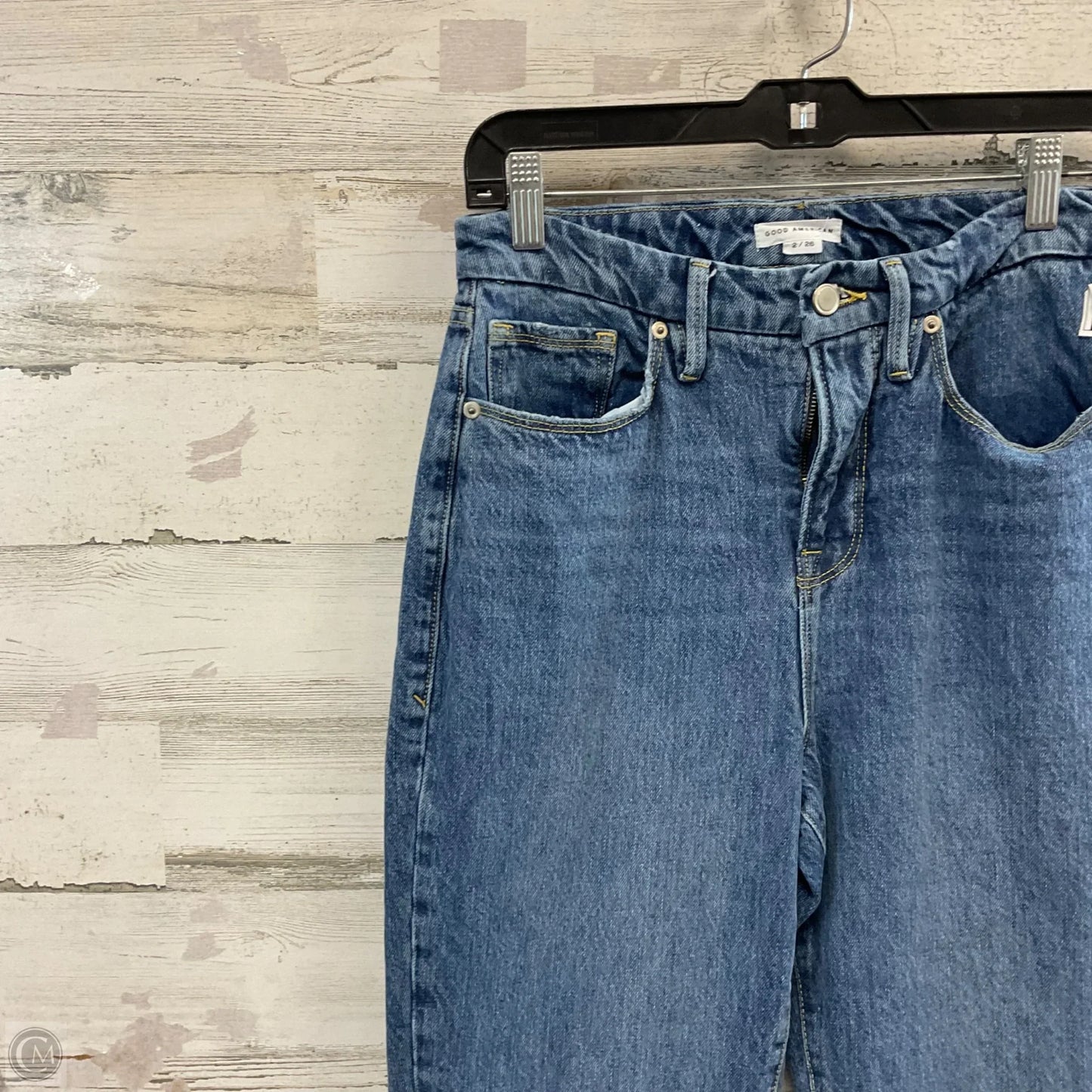 Jeans Straight By Good American In Blue Denim, Size: 2