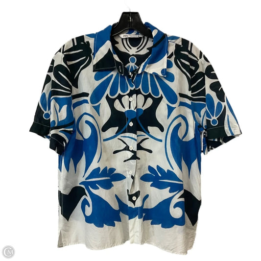 Top Short Sleeve By Zara In Blue, Size: Xl