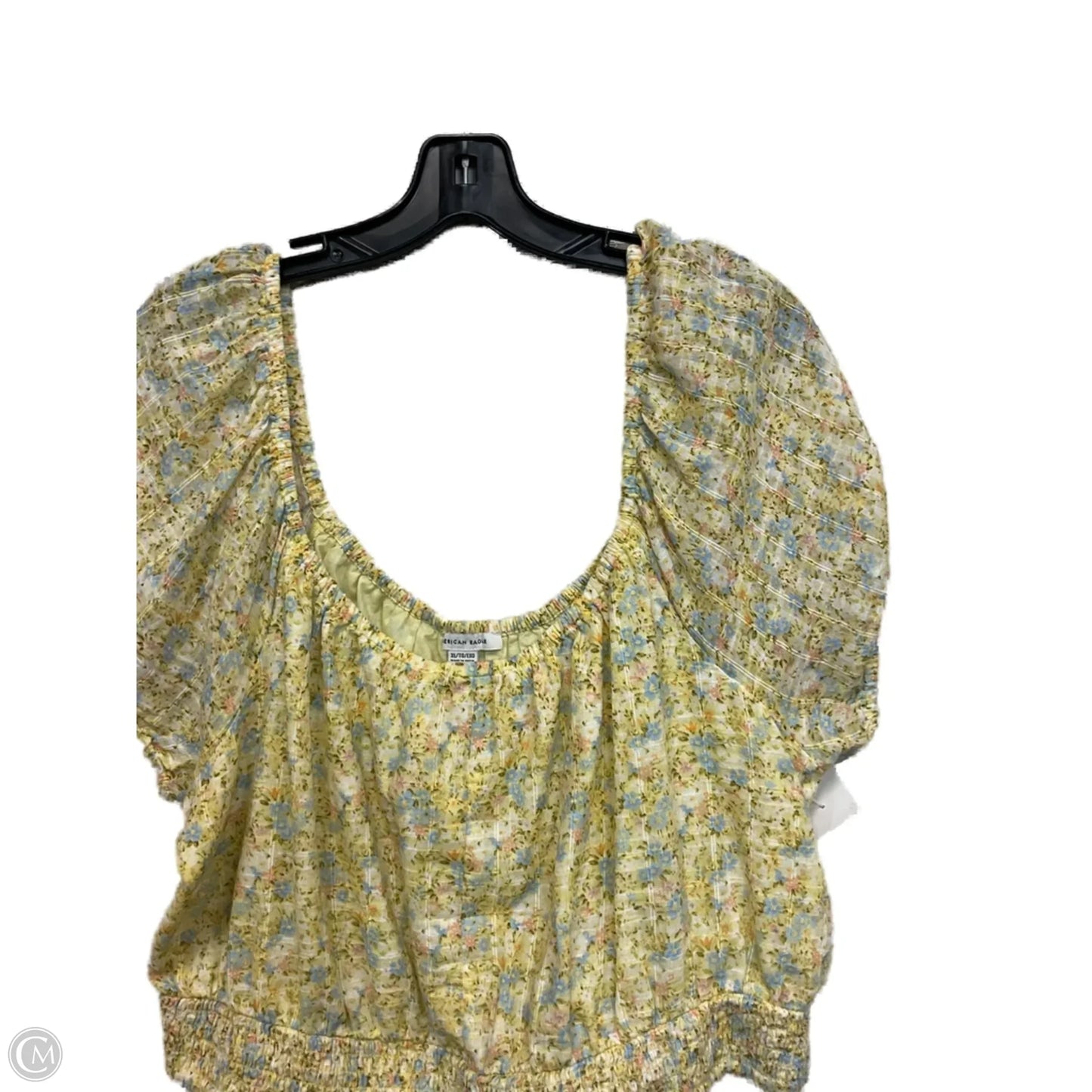 Top Short Sleeve By American Eagle In Yellow, Size: Xl