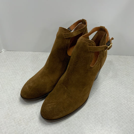 Boots Ankle Heels By Frye In Brown, Size: 9.5