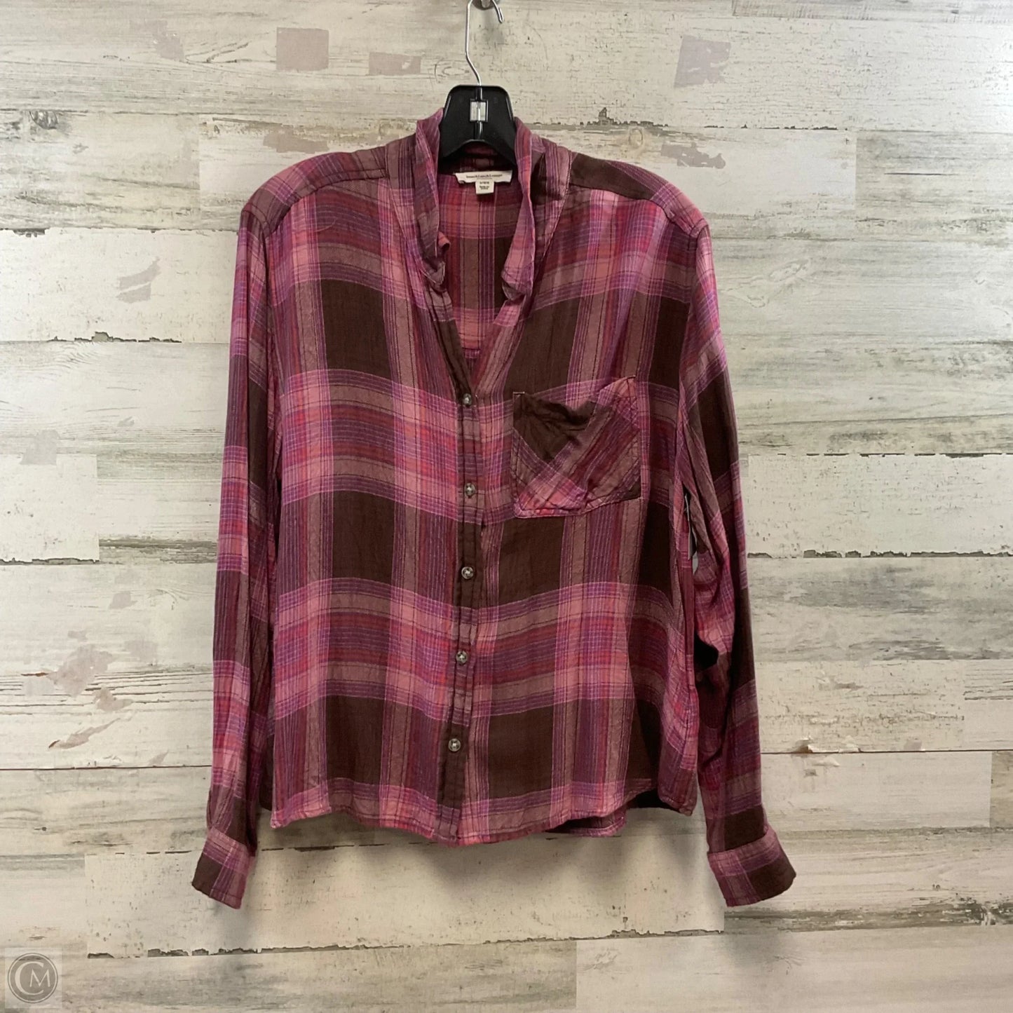 Top Long Sleeve By Beachlunchlounge In Purple, Size: L