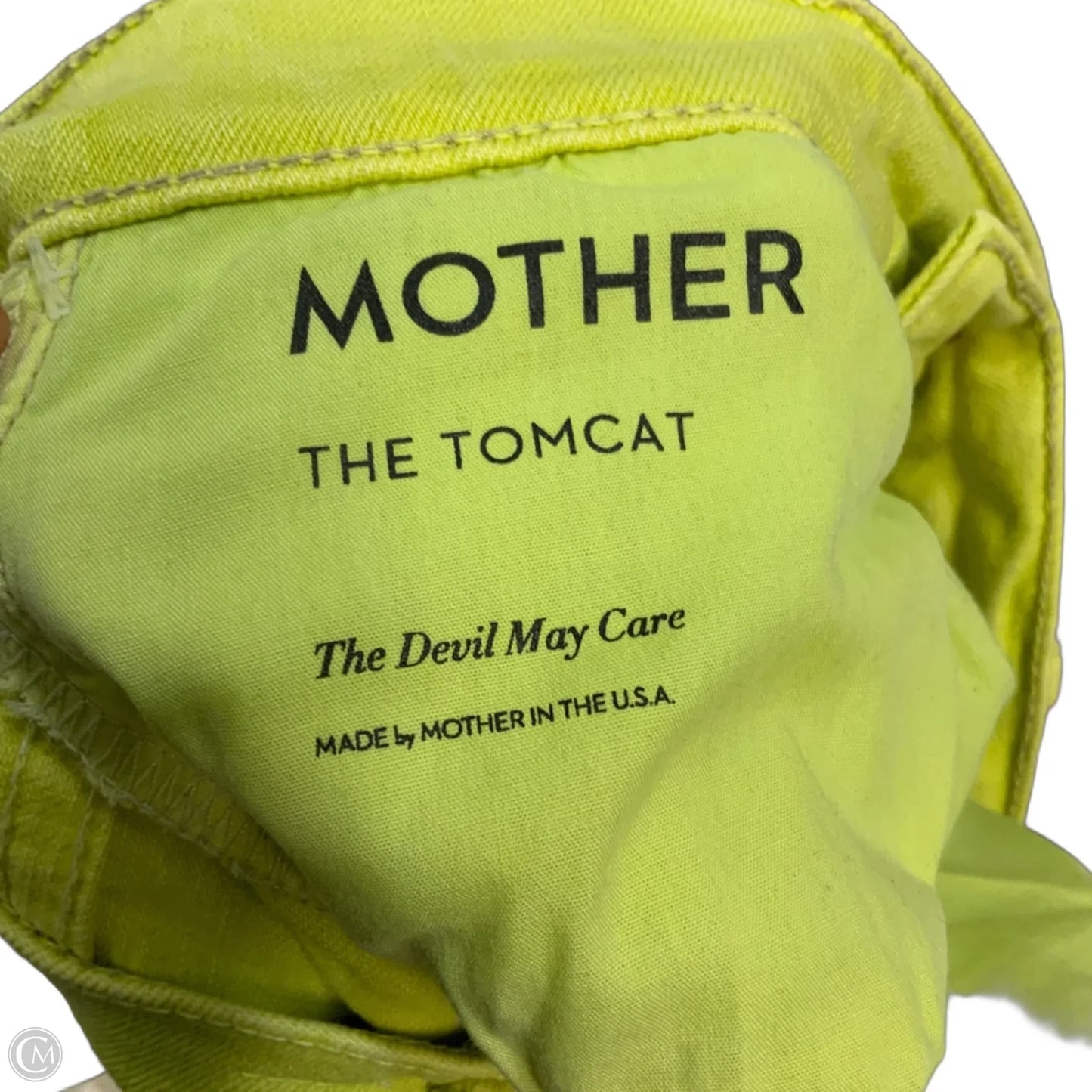 Jeans Straight By Mother In Yellow Denim, Size: 2