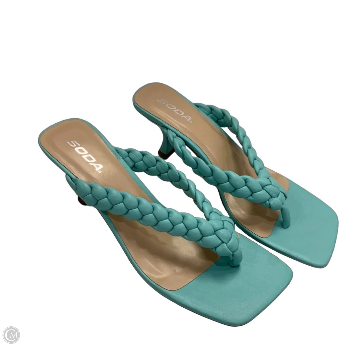 Sandals Heels Kitten By Soda In Blue, Size: 11