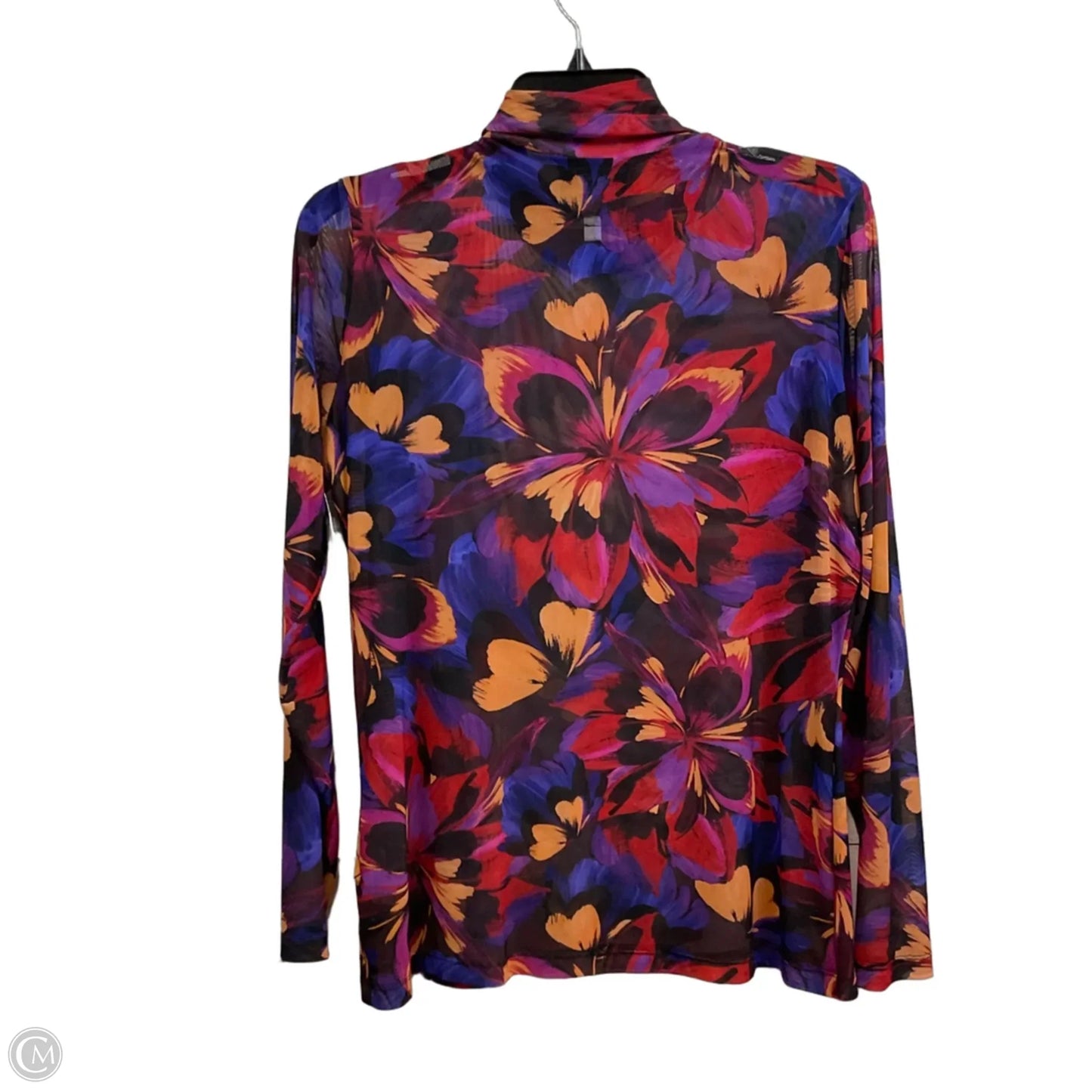 Blouse Long Sleeve By Johnny Was In Blue & Red, Size: L