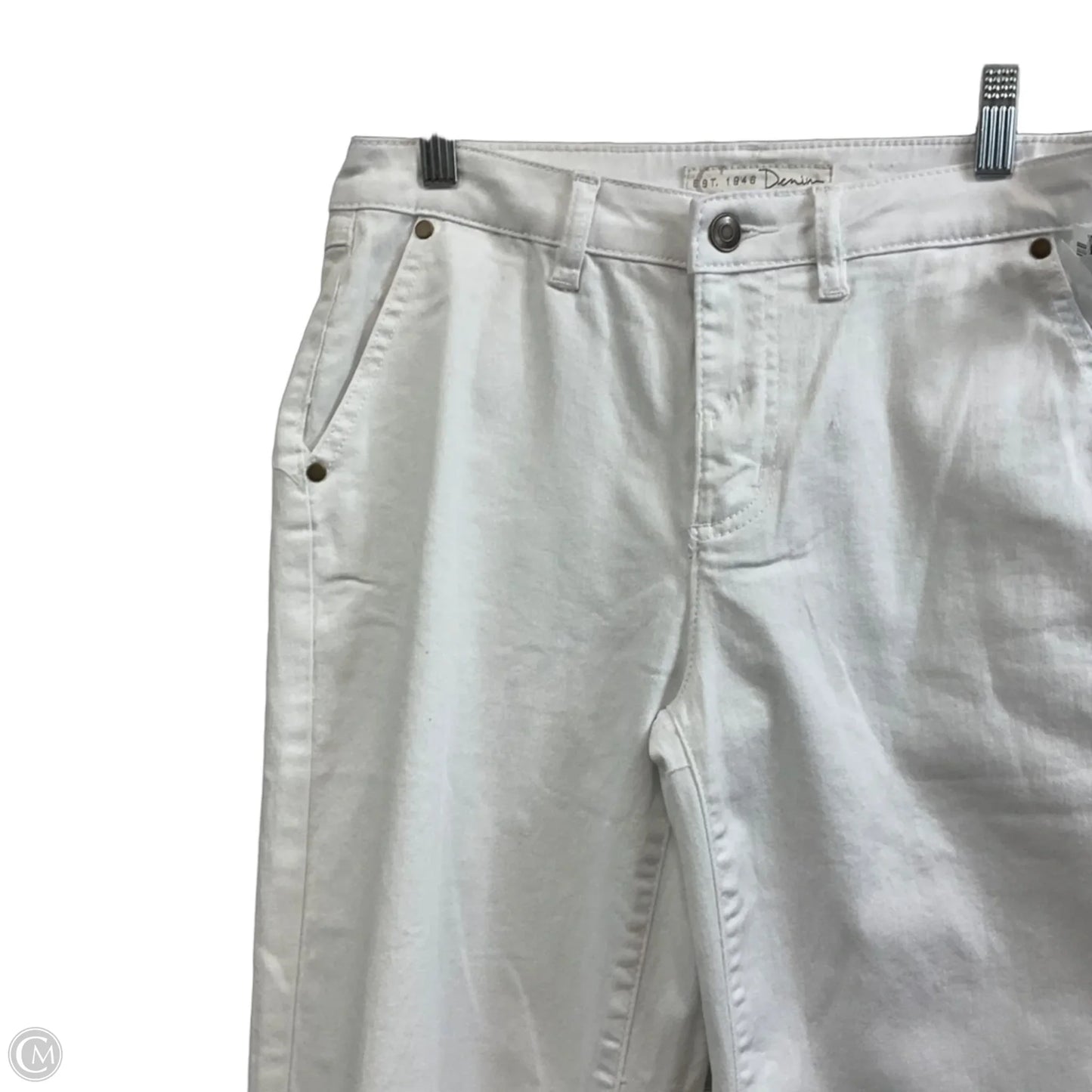 Jeans Cropped By Cato In White Denim, Size: 4