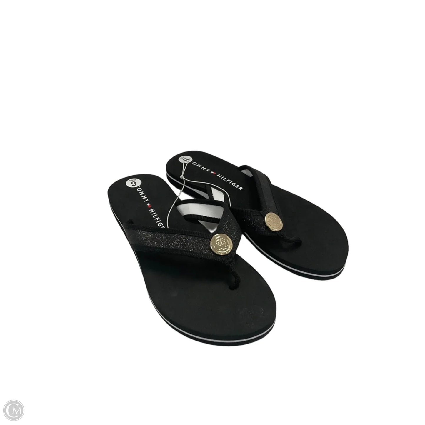 Sandals Flip Flops By Tommy Hilfiger In Black, Size: 9