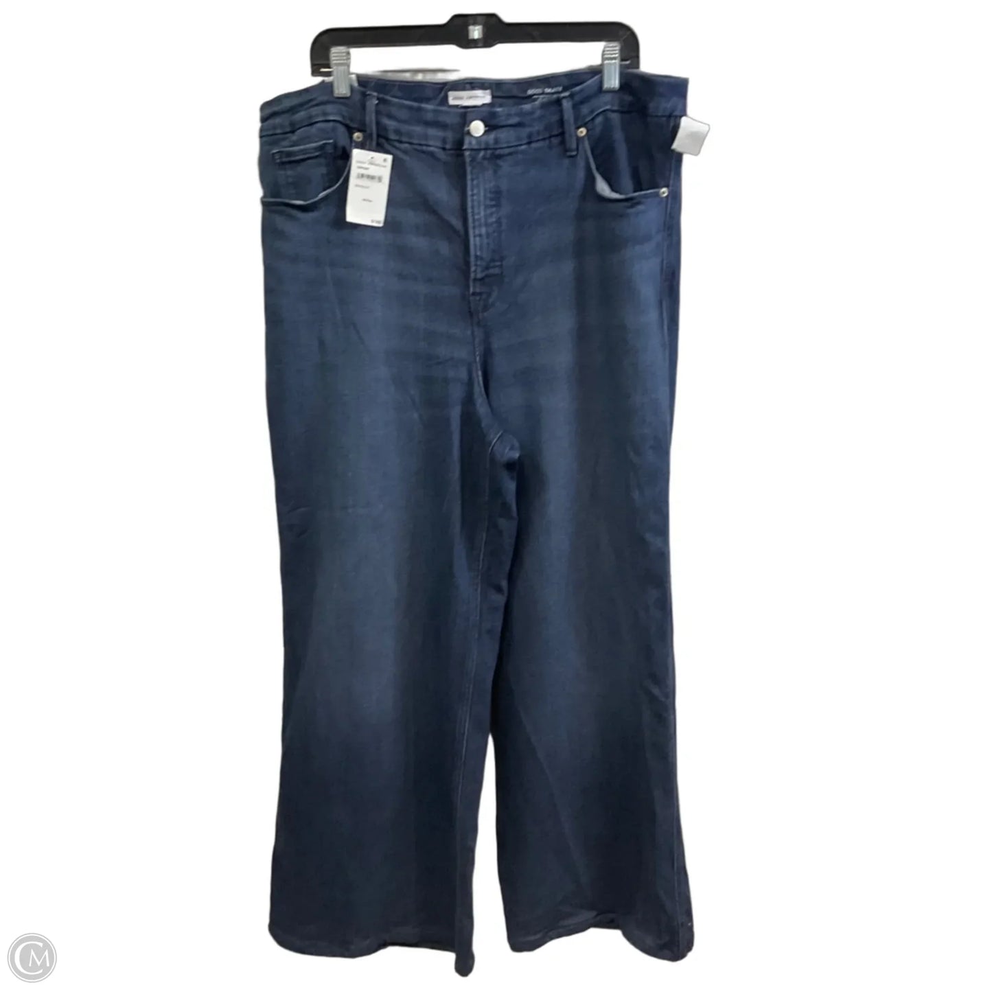 Jeans Wide Leg By Good American In Blue Denim, Size: 18