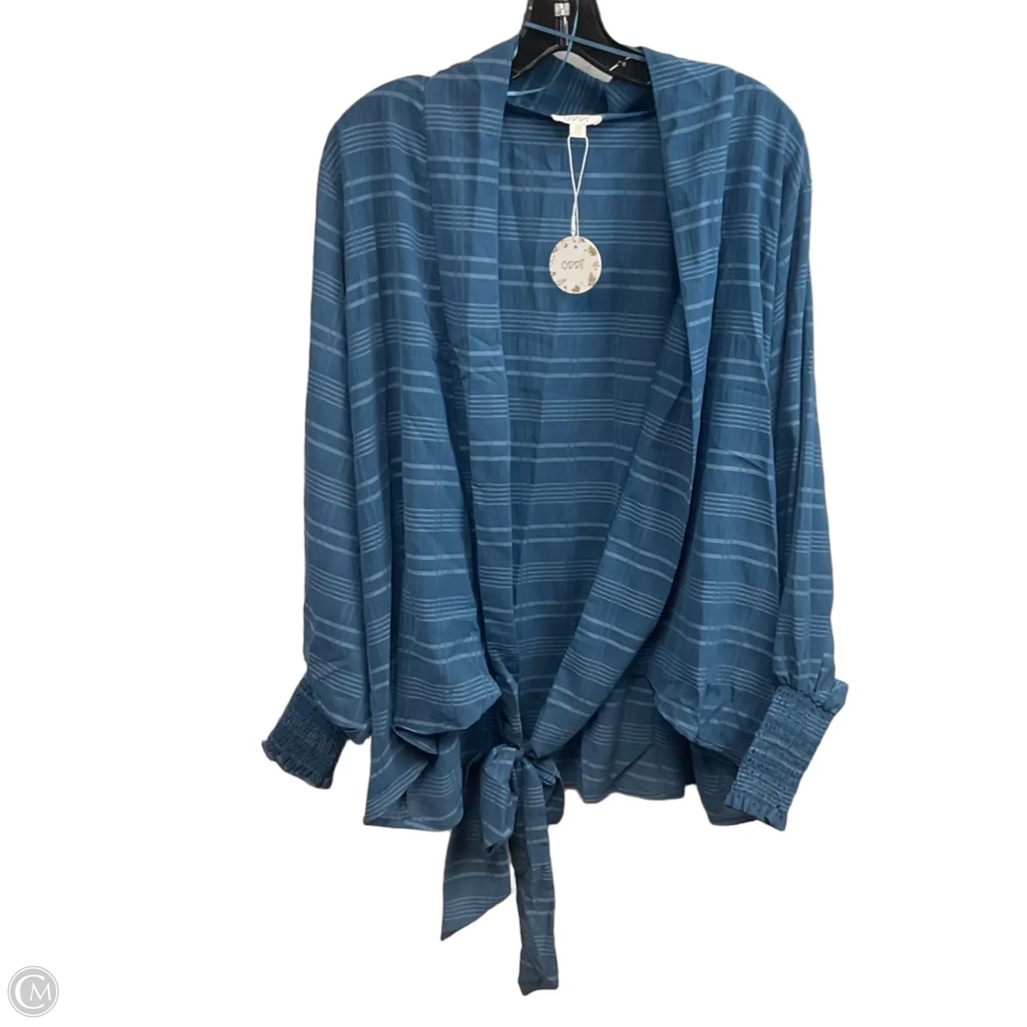 Blouse Long Sleeve / Cover up By Oddi In Blue, Size: Osfm