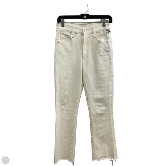 Jeans Flared By Mother In White Denim, Size: 6