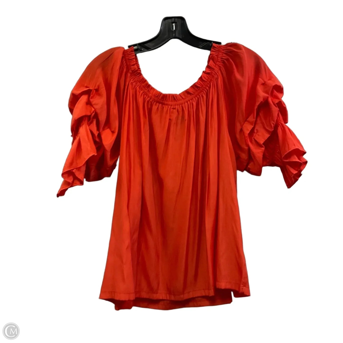 Blouse Short Sleeve By Mer Sea In Orange, Size: S