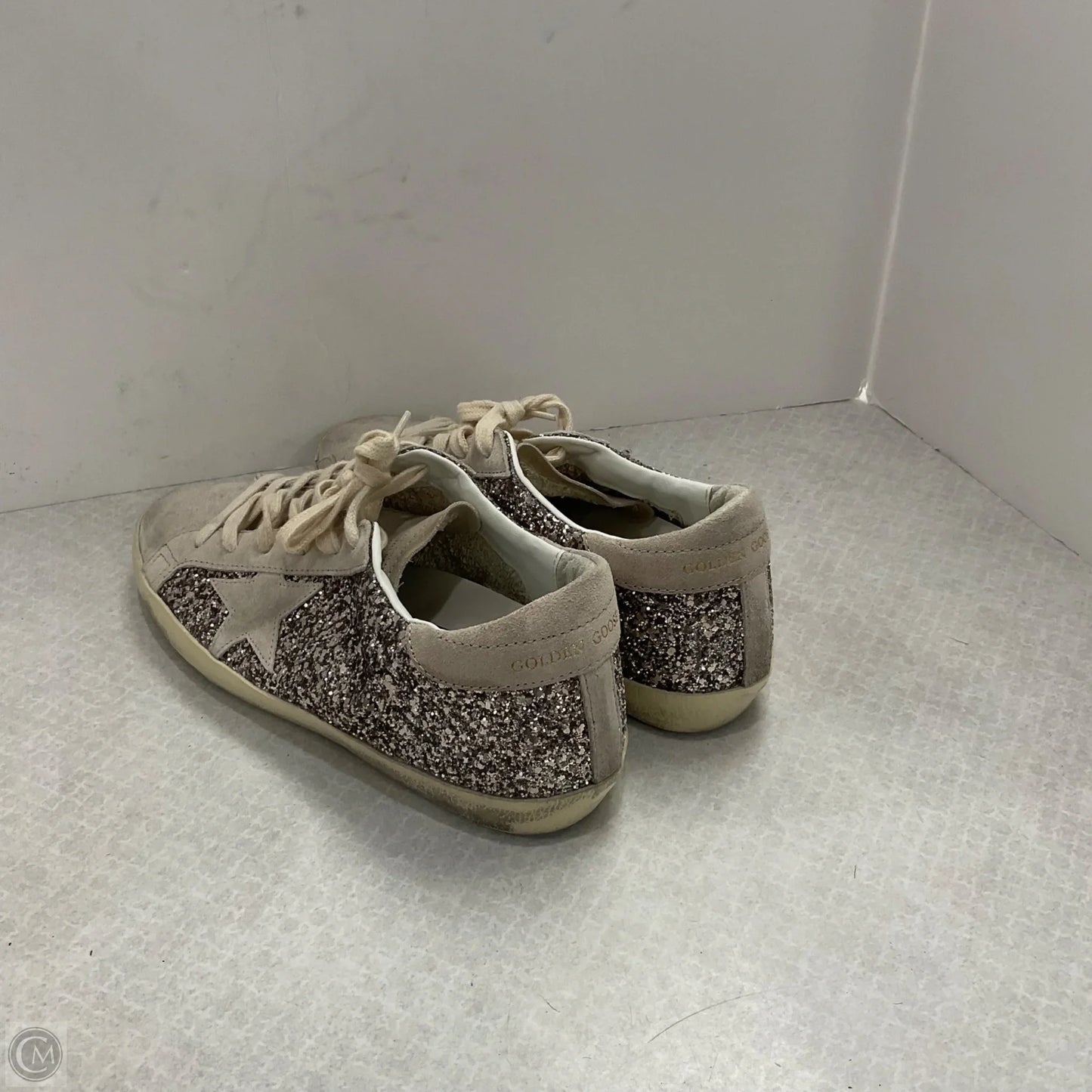 Shoes Luxury Designer By Golden Goose In Silver, Size: 8
