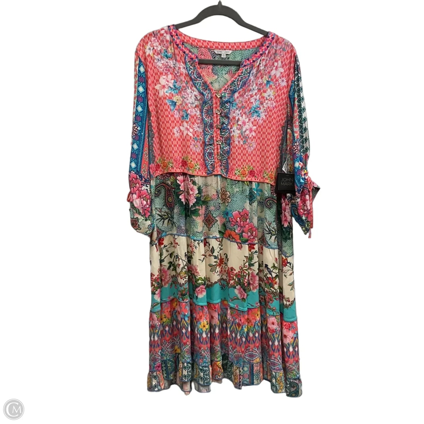 Dress Casual Midi By John Mark In Pink, Size: L