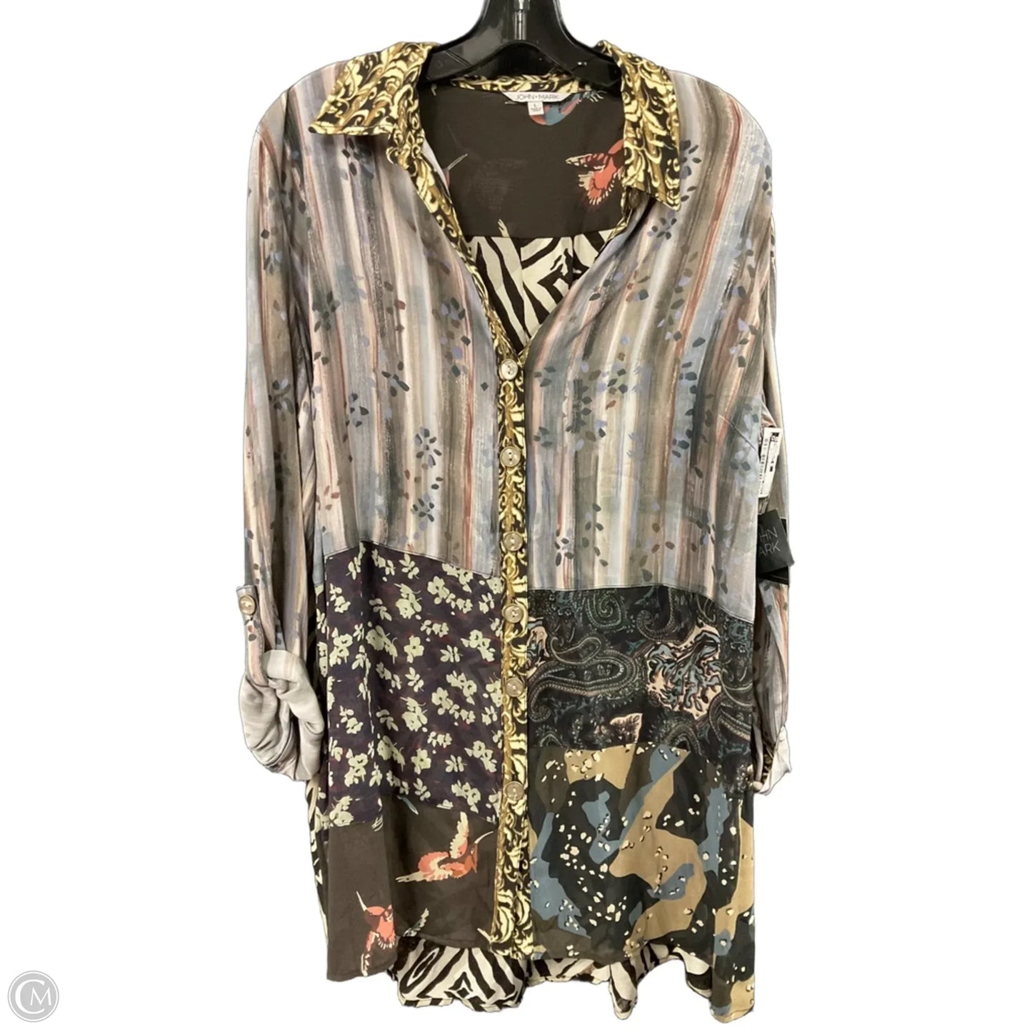 Tunic 3/4 Sleeve By John Mark In Black, Size: L