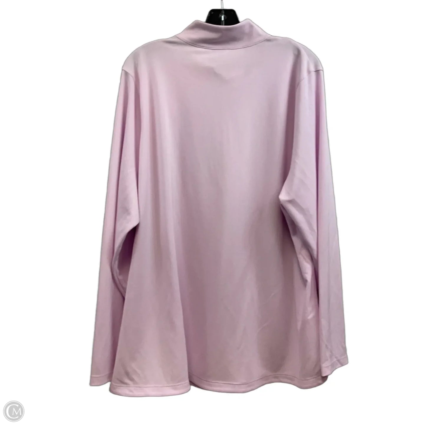 Athletic Top Long Sleeve Collar By Lady Hagen In Pink, Size: 3x