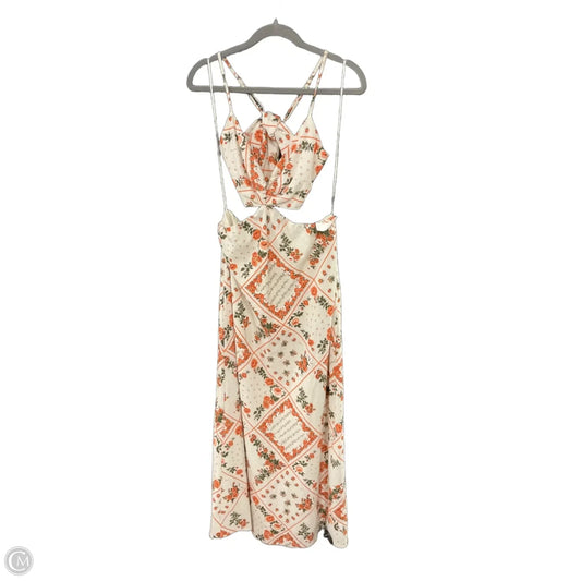 Dress Casual Midi By Abercrombie And Fitch In Cream, Size: L