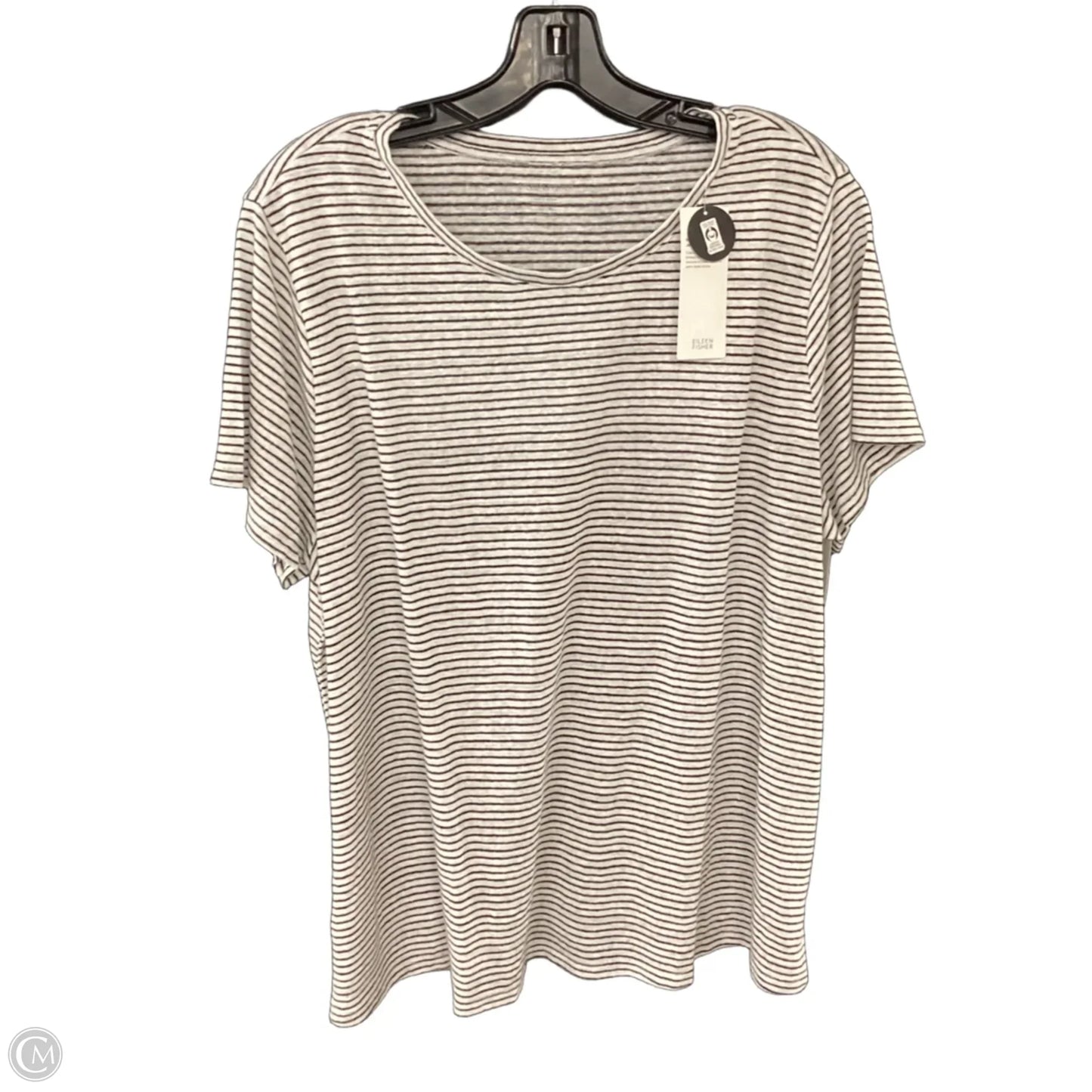 Top Short Sleeve By Eileen Fisher In Black, Size: Xl