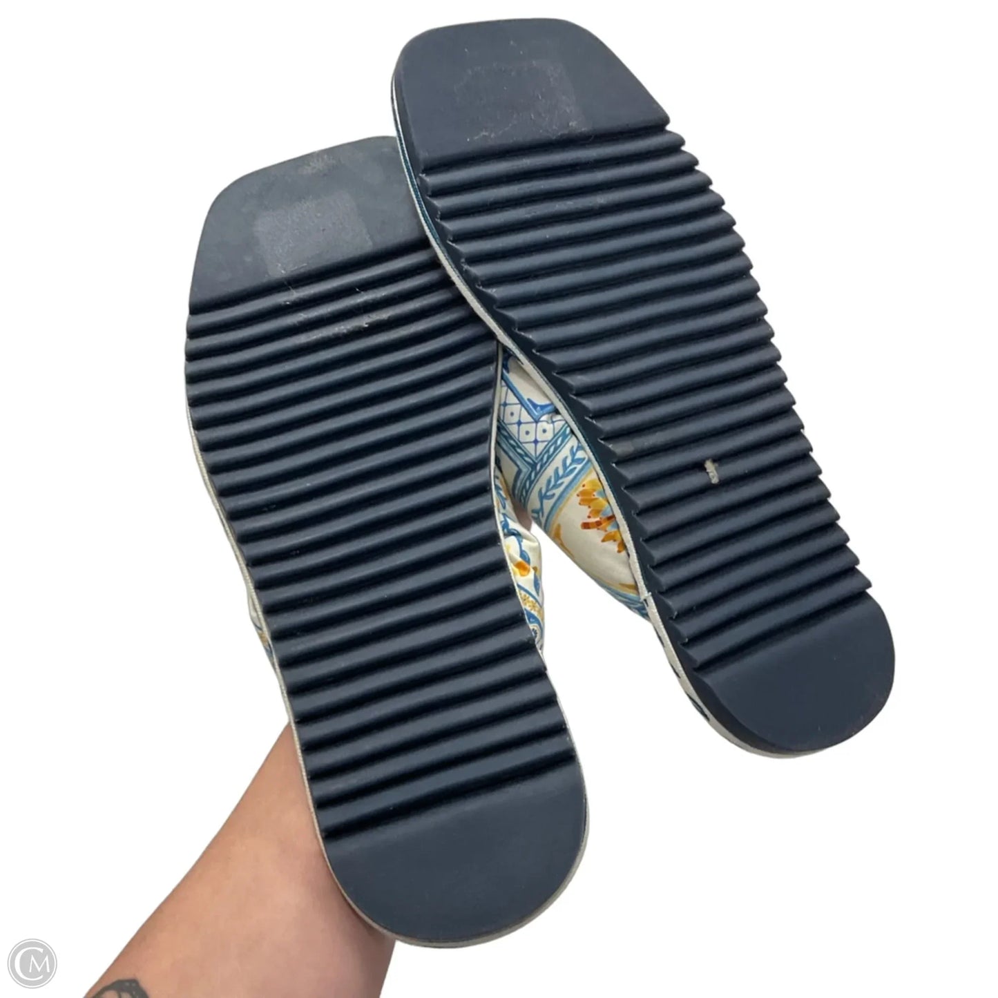 Sandals Designer By Farm Rio In Blue, Size: 10