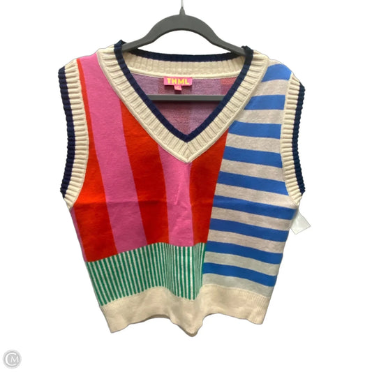 Vest Sweater By Thml In Blue & Pink, Size: M