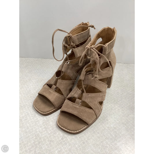 Sandals Heels Block By Crown Vintage In Brown, Size: 8