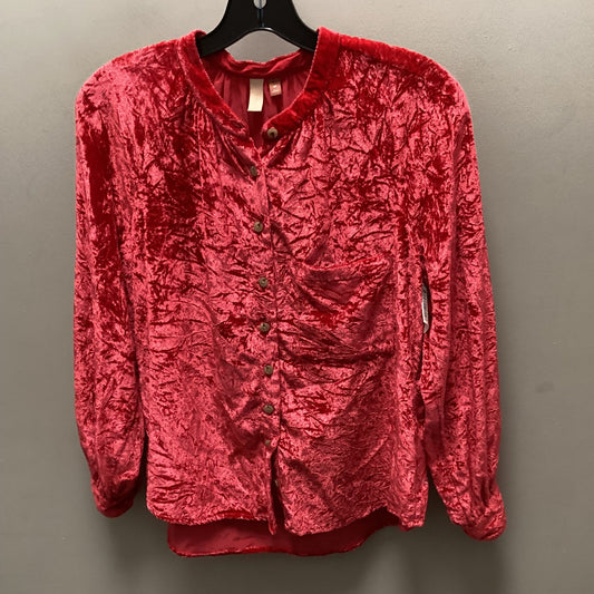 Top Long Sleeve By Pilcro In Red, Size: S