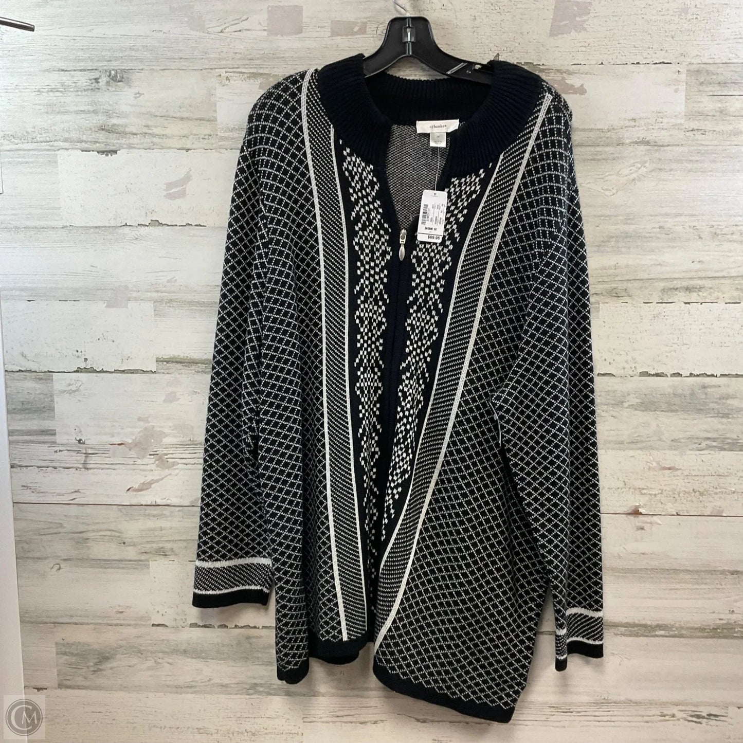 Sweater Cardigan By Cj Banks In Black, Size: 3x