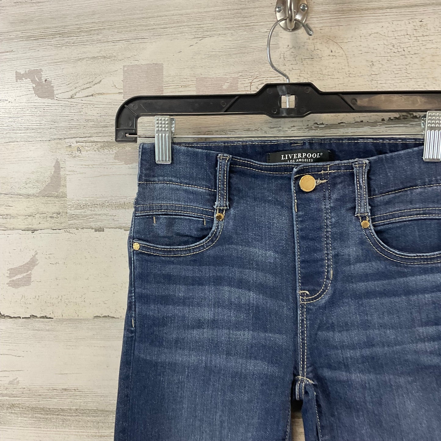 Jeans Cropped By Liverpool In Blue Denim, Size: 0