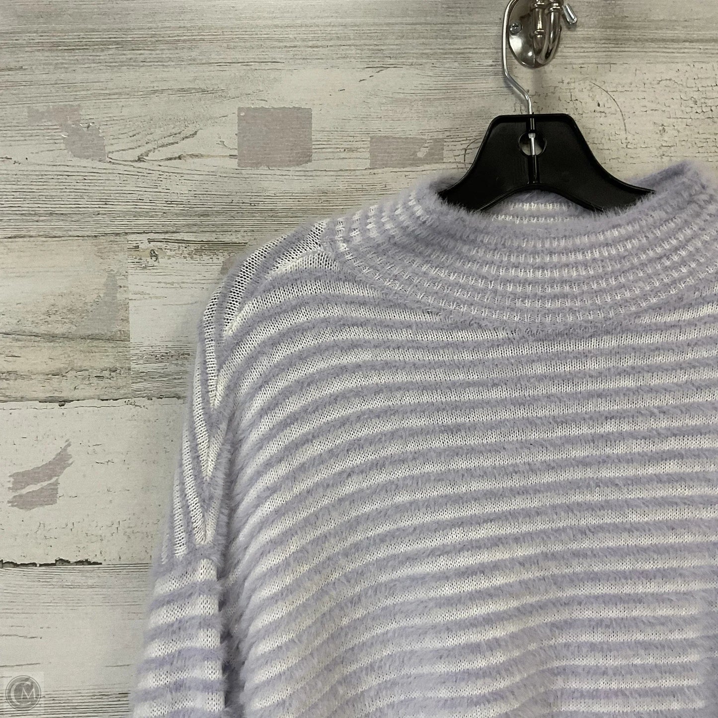 Sweater By Chicos In Purple & White, Size: Xl